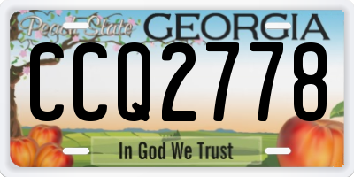 GA license plate CCQ2778