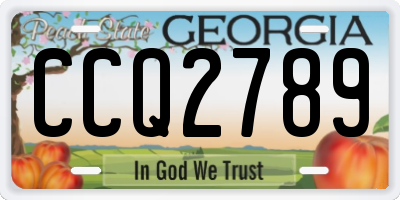 GA license plate CCQ2789