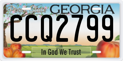GA license plate CCQ2799