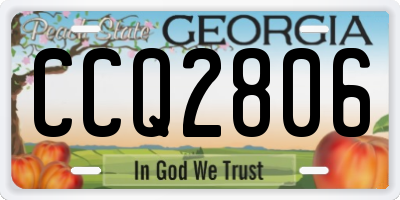 GA license plate CCQ2806
