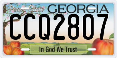 GA license plate CCQ2807