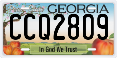 GA license plate CCQ2809