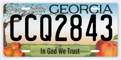 GA license plate CCQ2843