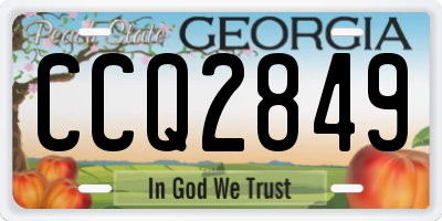 GA license plate CCQ2849