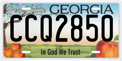 GA license plate CCQ2850