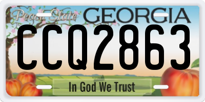 GA license plate CCQ2863