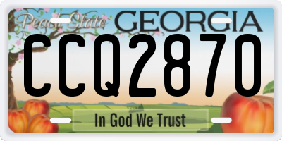 GA license plate CCQ2870