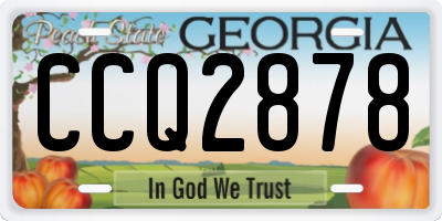 GA license plate CCQ2878