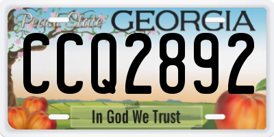 GA license plate CCQ2892