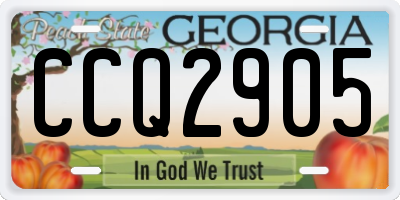 GA license plate CCQ2905