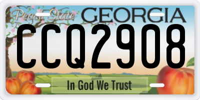 GA license plate CCQ2908
