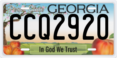 GA license plate CCQ2920