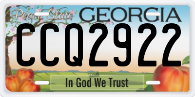 GA license plate CCQ2922