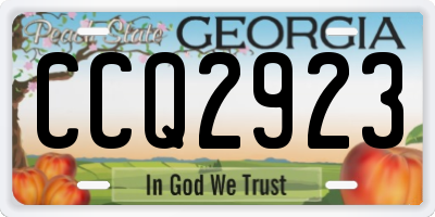 GA license plate CCQ2923