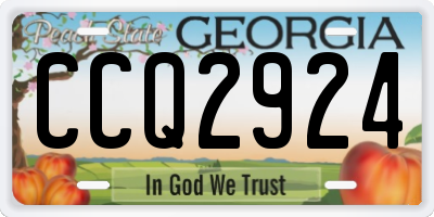 GA license plate CCQ2924