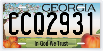 GA license plate CCQ2931