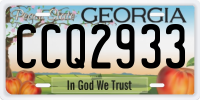 GA license plate CCQ2933