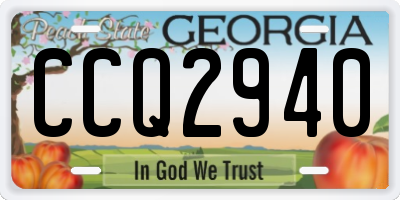 GA license plate CCQ2940