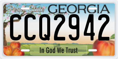 GA license plate CCQ2942
