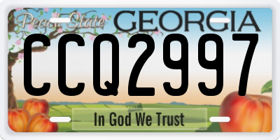 GA license plate CCQ2997