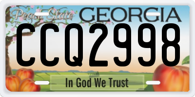 GA license plate CCQ2998