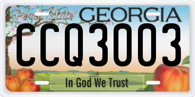 GA license plate CCQ3003