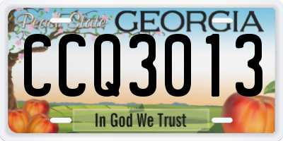 GA license plate CCQ3013