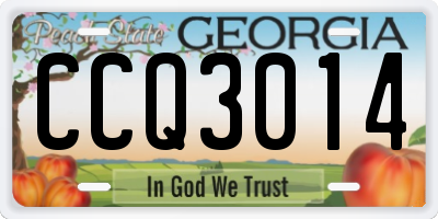 GA license plate CCQ3014