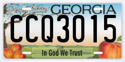 GA license plate CCQ3015