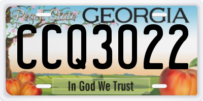 GA license plate CCQ3022