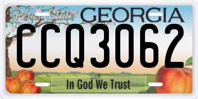 GA license plate CCQ3062