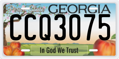 GA license plate CCQ3075
