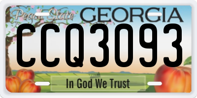 GA license plate CCQ3093