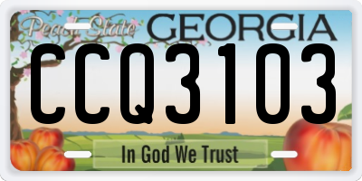 GA license plate CCQ3103
