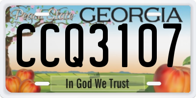 GA license plate CCQ3107