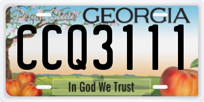 GA license plate CCQ3111