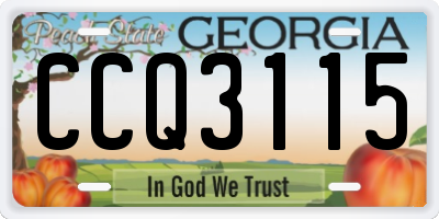 GA license plate CCQ3115