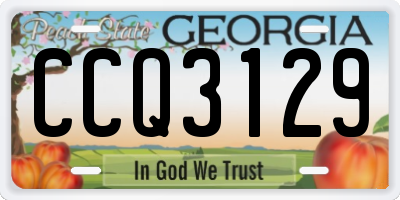 GA license plate CCQ3129
