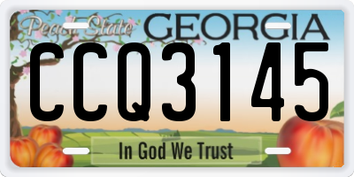 GA license plate CCQ3145