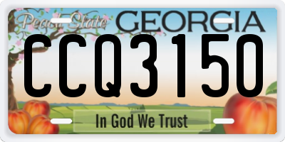 GA license plate CCQ3150