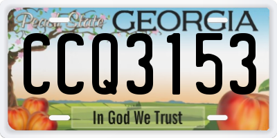 GA license plate CCQ3153