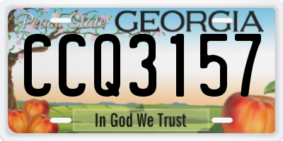 GA license plate CCQ3157