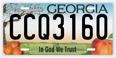 GA license plate CCQ3160