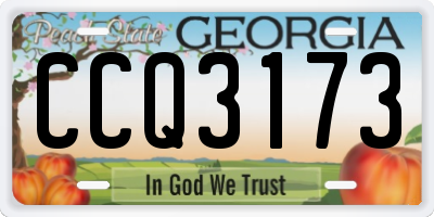 GA license plate CCQ3173