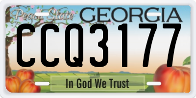 GA license plate CCQ3177
