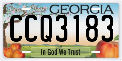 GA license plate CCQ3183