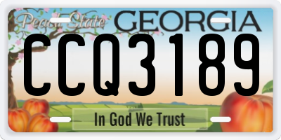 GA license plate CCQ3189