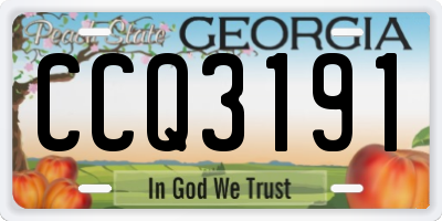 GA license plate CCQ3191