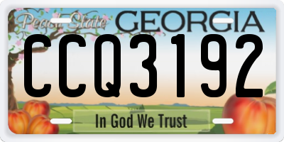GA license plate CCQ3192