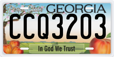 GA license plate CCQ3203